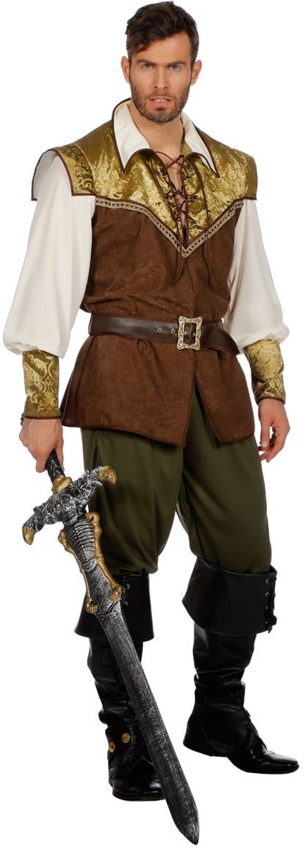 Middeleeuwse & Renaissance Strijders Kostuum | Beruchte Middeleeuwse Veroveraar Willem | Man | Maat 48 | Carnaval kostuum | Verkleedkleding